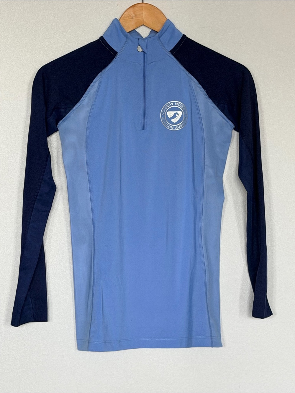 Aubrion J.Brooks Light Blue & Navy Long-Sleeve Quarter-Zip Top
